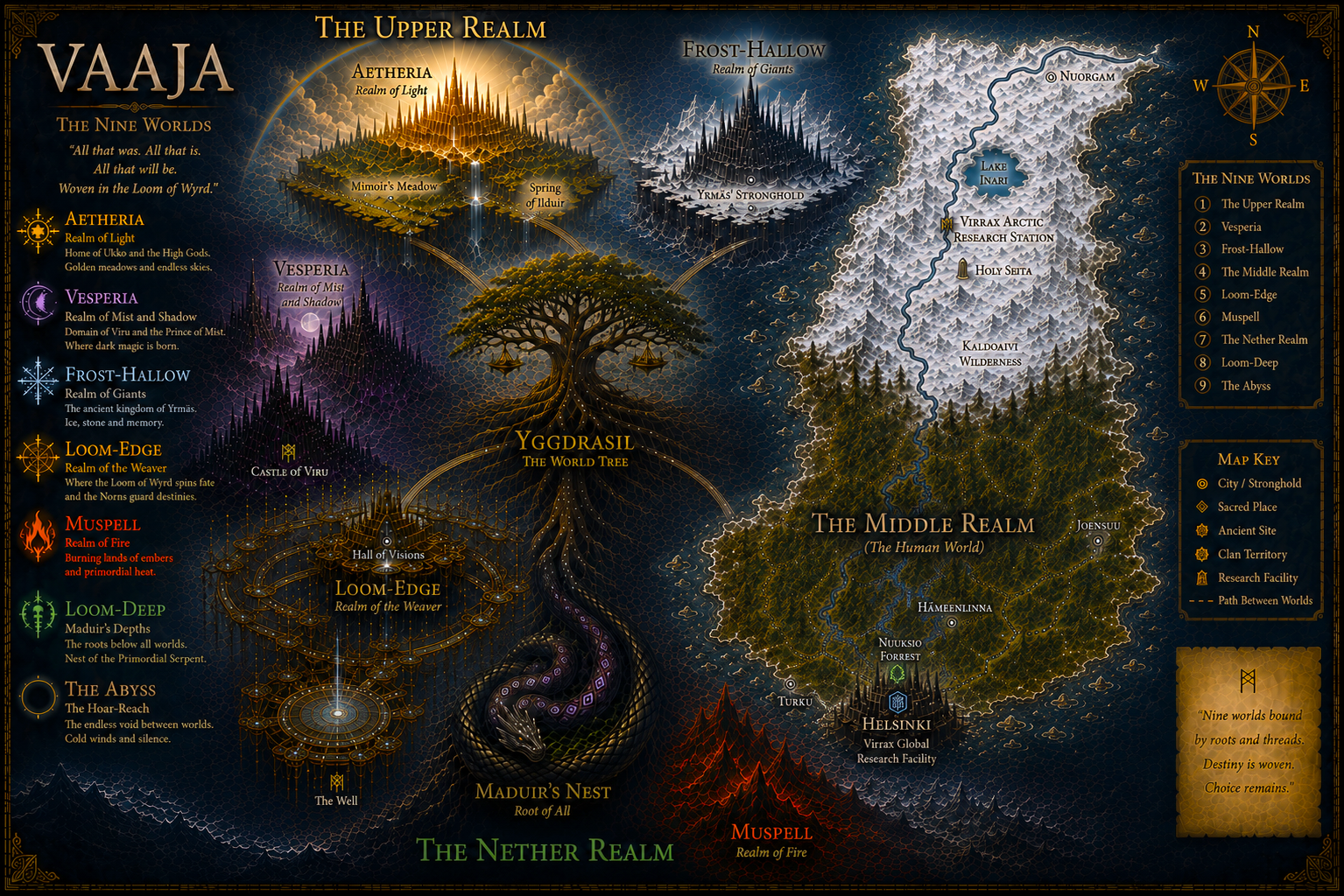 Map of the Vaaja world